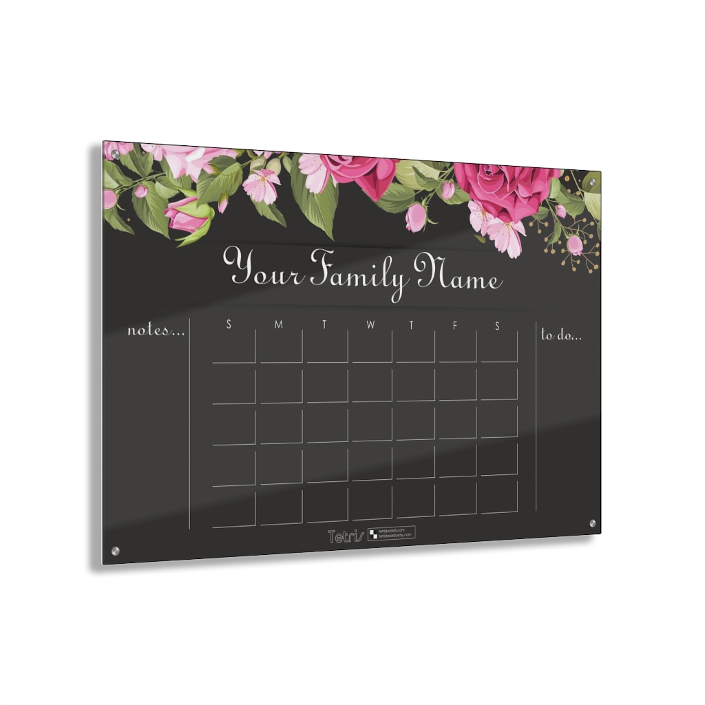 Personalized Clear Acrylic Monthly Wall Calendar